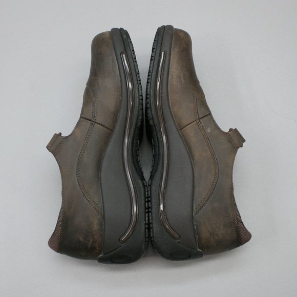 Dansko Ladies 40 (9.5-10) Mary Jane Hook Loop Strap Oiled Brown Leather Dr Clogs - Picture 12 of 12